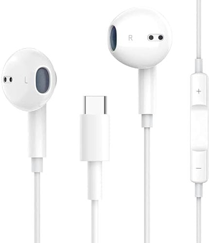 Thecoopidea USB C Kopfhörer,Kopfhörer mit Kabel HiFi Stereo Ohrhörer mit Mikrofon und Lautstärkeregler, USB Typ C Ohrhörer mit Kabel für iPhone 16/15/Samsung Galaxy S24/iPad Pro/Google Pixel/Xiao-mi