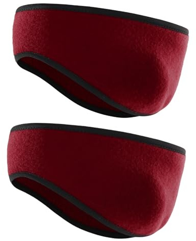 HSTWODE 2 Stück Sport Stirnbänder für Männer und Frauen, warme Ohrenschützer Stirnband, Laufen, Wandern, Radfahren Ohrenschützer warmes Stirnband (Rot)