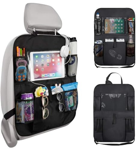 JGGQSY 2 Stück Autositz Organizer für Renault Zoe ZE50, Kinder Rücksitz Organizer Rückenlehnenschutz inkl Tablet Fach Kinder
