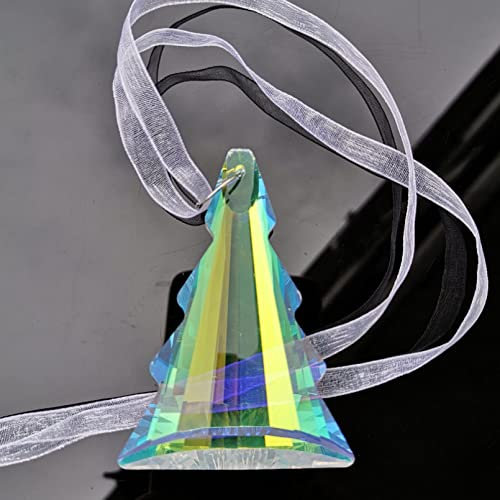 CWLPSL 76 mm AB-Farbe, Weihnachtsbaum-Anhänger, Ornament, Kristall-Sonnenfänger, Glas, Kronleuchter, Prisma, Beleuchtung, Perlen, Teile, Heim-/Hochzeitsdekoration