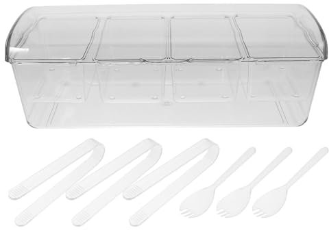 VICASKY 1 Set Salatbar-behälter Für Kühlschrank, Eiskühlung, Salatbox Für Partys Im Freien, Picknicks Und Grillabende, Gewürzbehälter, Server Mit Deckel, Eiswürfelschale,