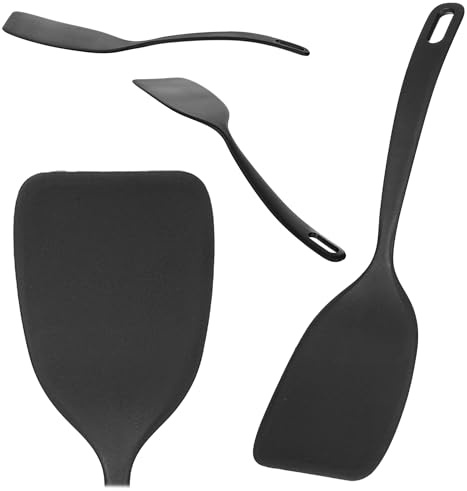 KADAX Pfannenwender aus hitzebeständigem Kunststoff, 31,5 cm Langer Pfannkuchenwender, Küchenhelfer für beschichtete Pfannen, Pfannenheber (Schwarz)