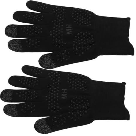 STOBOK Sport Radhandschuhe aus Nylon Atmungsaktiv und Anti Schweiß mit Anti Rutsch Punkten Schwarz für Sommerliches Outdoor Cycling und Aktivitäten Handschuhe für Schwitzige Hände