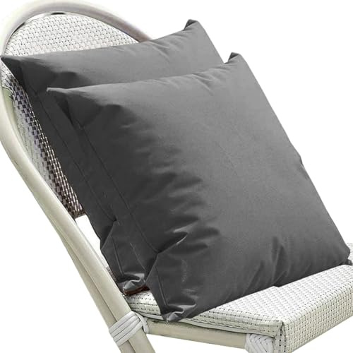 Wasserdicht Kissenbezug 80x80 Kissenbezüge 50x70 60x80 Outdoor Garten 2er Set Kissenhülle Groß Couch Dekokissen Bezug Abnehmbare Kissenüberzug Kopfkissenbezug(Grau,80x80 cm Set of 2)