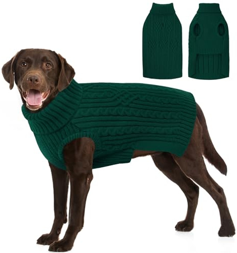 AOFITEE Hundepullover Große Hunde, Weich Strick Pullover mit Rollkragen | Winter Hundepulli Strickpullover Weihnachtspullover, Warm Pullover für Kleine Mittlere Groß Hunde