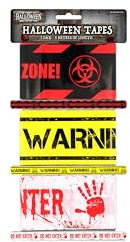 HENBRANDT Halloween Warning Tape Set - Zombie Infected Zone Decorations, Horror Party Props, Spooky Event Barriers, Realistic Crime Scene Effects (3m Length)