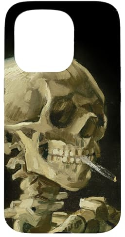 Skull of a Skeleton with Burning Cigarette Van Gogh Gothic Case for iPhone 15 Pro