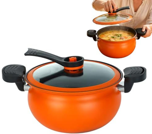 Kochtopf, Großer Tiefer Mit Sichtbarem Deckel, Mikro-Schnellkochtopf, Induktionstofftopf Mit Griffen, Für Gas Keramik Elektroherd Zuhause Küche Restaurant Wohnung Stock Suppe Pasta