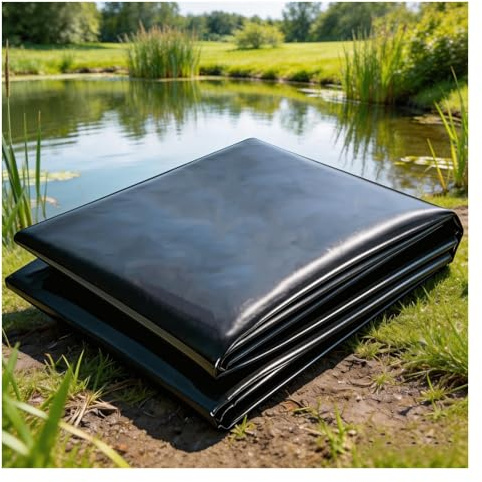 LSDRALOBPOI Bache Bassin 3x10m/9.84x32.81ft,PEHD Haute Densité 0,12 mm,Super Imperméable,étanche,Durable,Résistant Aux Hautes Températures,Convient à Toutes Les Saisons