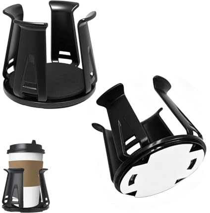 Universal 2PCS Car Cup Holder Adjustable Expander Insert Self Adhesive Drink Bottle Storage Stand for Fixing Water Cups and Drinks, Black, Plastic
