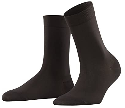 FALKE Women's Cotton Touch W SO Thin Plain 1 Pair Socks, Brown (Dark Brown 5239), 5.5-8