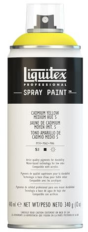 Liquitex 02379 Bombe de peinture aérosol 400 ml Jaune de cadmium moyen 5 imitation