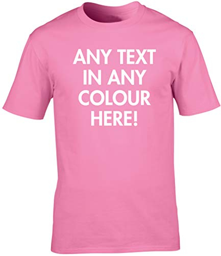 Hippowarehouse Personalised T-Shirt UK Unisex Short Sleeve Printed Text Image Photo Mens Womens Funny (Specific Size Guide in Description) Pink