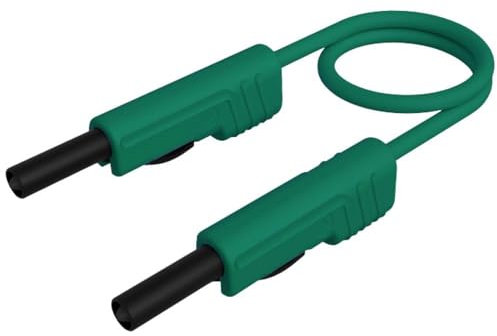 Messleitung [ Kederstecker 4 mm - Leistenstecker 4 mm] 1.00 m grün SKS Hirschmann MLB 100/1 V gn