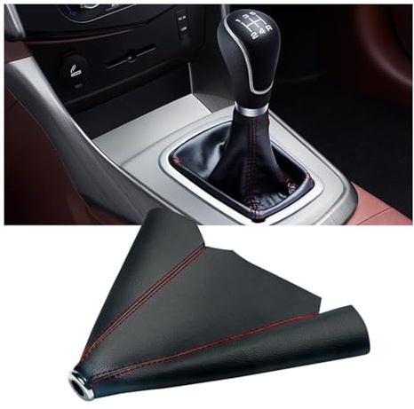 TVVXIO Auto Schaltsack, für Dacia Duster 2000-2016 2017 2018 2019 2020 2021 2023 2025 2026 Auto PU Leder Schaltknauf Überzug Schalthebelmanschetten