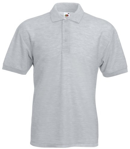 Fruit of the Loom Men's 65/35 Polo Shirt, Heather Grey, XX-Large