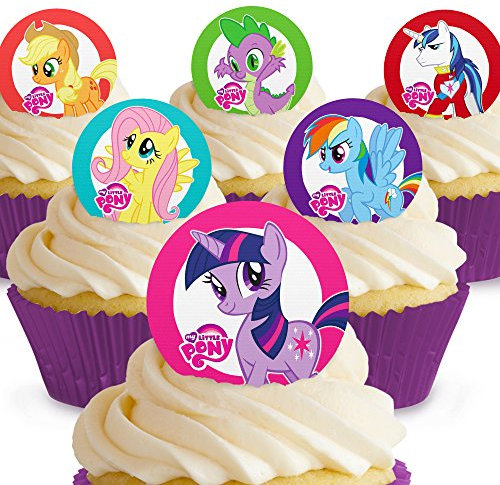 12 x Vorgeschnittene und Essbare My Little Pony Kuchen Topper (Tortenaufleger, Bedruckte Oblaten, Oblatenaufleger)