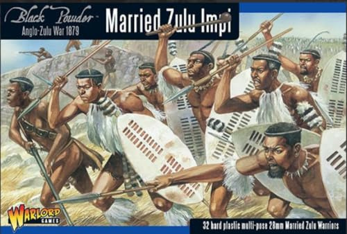 Warlord Games Married Zulu Impi: Miniaturen aus Kunststoff für Schwarzpulver im Maßstab 28 mm – sehr detaillierte Anglo Zulu War Era für Tisch-Kriegsspiele