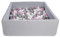 Velinda Piscine a balles pour Enfant, Dimensions:120x120 cm, Aire de Jeu + 600 balles (Couleurs des balles: Blanc,Rose Clair,Gris)