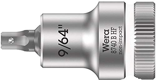 Wera 05003082001 8740 B HF Zyklop Bitnuss mit 3/8 Zoll-Antrieb, mit Haltefunktion für Innensechskantschrauben, 9/64 Zoll x 35 mm