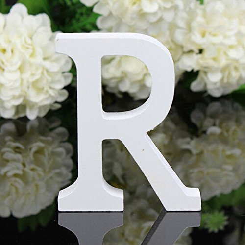 Freeas Dekorative Holz Buchstaben, hängende Wand 26 Buchstaben aus Holz Alphabet Wand Buchstaben für Kinder Baby Name Mädchen Schlafzimmer Hochzeit Geburtstag Party Home Decor-Briefe (R)