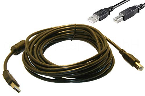 centralsystems GmbH USB Kabel A/B 5m mit Ferrit - Druckerkabel USB Anschlußkabel Verbindungskabel