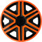 Luckyberg Radkappen - 'Fast LUX/Action' 15 Zoll 4er Set - Universal Fit für Autos und andere Fahrzeuge (Orange/Schwarz)