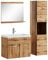 Badplaats B.V. Badezimmer Badmöbel Set Montreal 60cm Waschbecken Eiche - Unterschrank Hochschrank Waschtisch Möbel