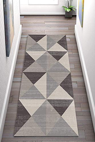 Korridor Teppich- Geometrische Flur Läufer Teppich, rutschfeste, Breite 60cm / 80cm / 100cm / 120cm erhältlich, Länge Anpassbare for Corridor (Size : 120×600cm)