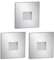 ledscom.de 3 Stück LED Treppenlicht/Wandeinbauleuchte FOW für innen und außen, Downlight, eckig, edelstahl, 85 x 85mm, warmweiß