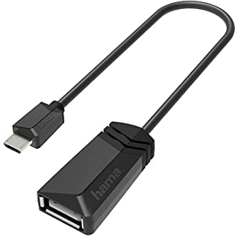 Hama OTG USB Micro Plug Adapter - USB A 2.0 Buchse (480Mbps, schmale Stecker, Kupferdraht) schwarz