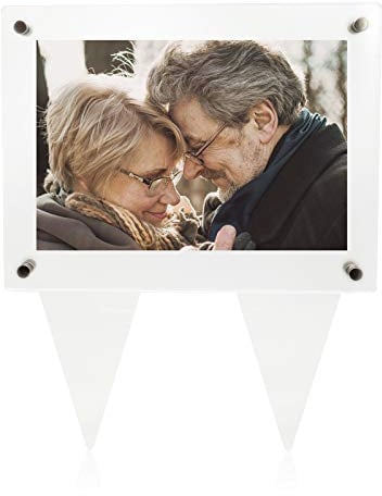 Suaific Cadre photo étanche pour tombe - 12,7 x 17,8 cm - En acrylique - Décoration de cimetière - Marqueur de jardin