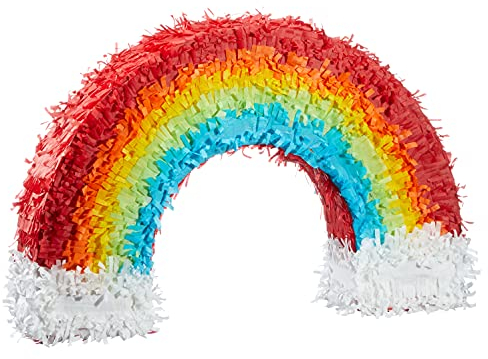foolonli Pinata Regenbogen XL Kindergeburtstag Topfschlagen zum Befüllen Bunt Partyspass