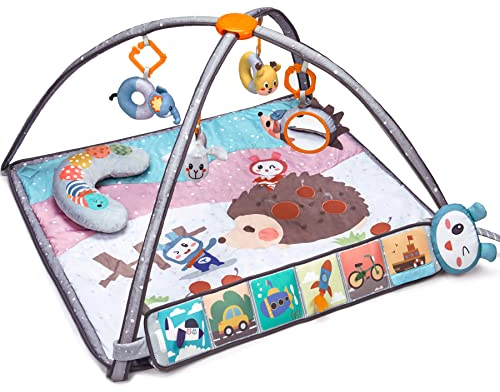 TUMAMA Baby gym Spielmatte mit Spielbogen, Krabbeldecke Spielzeuge,Bunte Rassel Spielzeuge für Baby,Play Gym Aktivitätsspielmatte für neugeborene Babys und Kleinkinder