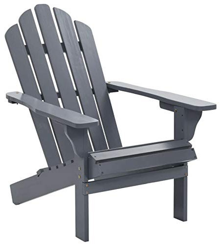 Susany Hartholz Gartensessel mit Fußstütze Deckchair Gartenstuhl Gartenliege Sonnenliege Liegestuhl Gartenmöbel für Balkon Terrasse Garten,Stuhlmaße: 70,5 x 96 x 92 cm (B x T x H) Grau