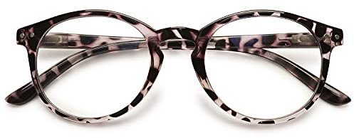 KOOSUFA Mode Anti Blaulicht Lesebrille Federscharnier Damen Herren Runde Lesehilfen Sehhilfe Anti Müdigkeit Brille 1.0 1.25 1.5 1.75 2.0 2.25 2.5 2.75 3.0 3.5 4.0 (1x Leopard, 2.0)