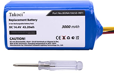 AUVTKALL Batteria di ricambio per Bagotte BL509 BONA18650-MF1 14.4V 3000mAh