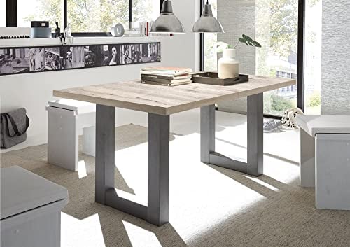 58 aufm Kessel Esstisch ausziehbar Eila 3 160 x 90 x 75 Esszimmertisch Graphit/Sandeiche 13340-160