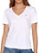 Tommy Jeans Mujer Camiseta Manga Corta TJW Slim Soft Cuello de Pico, Blanco (White), M