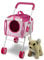 ANIVIA Haustier-Kinderwagen und Zubehör für Kinder im Alter von 3 bis 7 Jahren, Hundespielzeug für Kleinkinder, 2-teiliges Spielhunde-Set, Welpen-Party-Spielset mit 1 Haustier-Welpen inklusive, Rosa