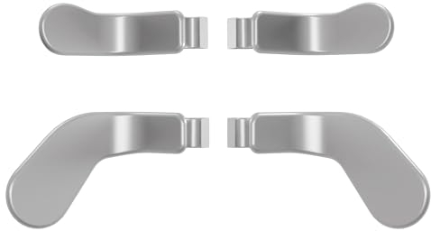 eXtremeRate 4 Pcs Metal Trigger Paddles Set für Xbox One Elite Series 2 Controller, Edelstahl Rückpaddles Tasten Zubehör für Xbox Elite Series 2-Core Controller-Silber