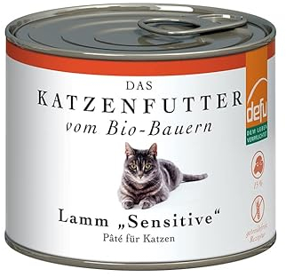defu Katzenfutter | 12 x 200 g | Pate Bio Lamm Sensitive | Alleinfuttermittel Premium Bio Nassfutter für Katzen