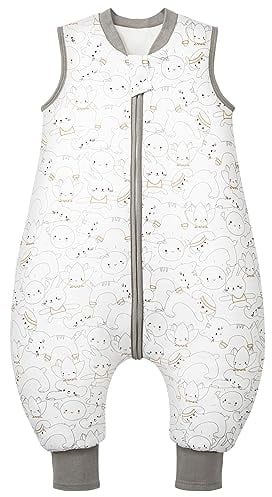 MIKAFEN Gigoteuse d'hiver pour bébé avec Pieds 2,5 Tog Gigoteuse d'hiver 100% Coton pour Enfants garçons et Filles,75-85cm/6-18 Mois, Chaton