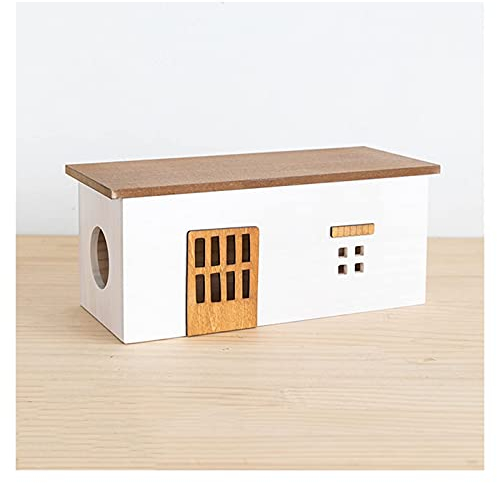 MBROS Niedliche Kabelbox aus Holz zum Kabelmanagement, Steckdosengehäuse, Kabel-Organizer-Box zum Verstecken von Drähten und Steckdosenleisten, Kabel-Organizer für Zuhause und Büro