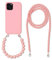 FIFTHAVE Coque de protection pour iPhone 13 - Avec bracelet à perles - Avec cordon - Coque de protection en silicone TPU - Cordon anti-chocs
