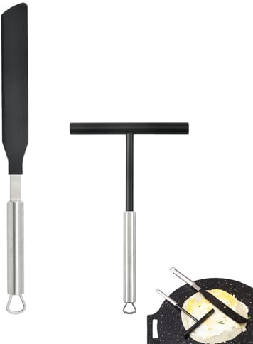 2 stycken spatlar rostfritt stål crêpes, degfördelare crêpes, distributör crêpes tillbehör, lämplig för beredning av pannkakor eller crêpes