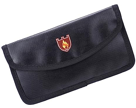 Amosfun 4 Stück Feuerfeste Aktentasche Feuerfester Beutel Feuerfester Dokumentenhalter Feuerfeste Tasche Geldbeutel Reißverschluss Glasfasergewebe Aus Flüssigem Silikon Tragbar Reisen
