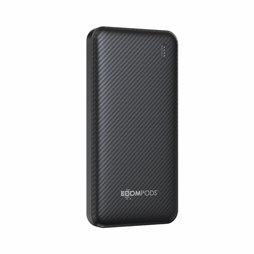 Boompods OBI-Power Power Bank Fast Charging 10000mAh - Universal Portable Charger with USB-C & Dual USB Ports, Slim External Battery Pack Charger, Lightweight Powerbank for Smartphone & Travel, Black