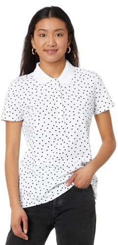 Tommy Hilfiger Damen-Poloshirt, Bright White/Sky Captain, X-Groß