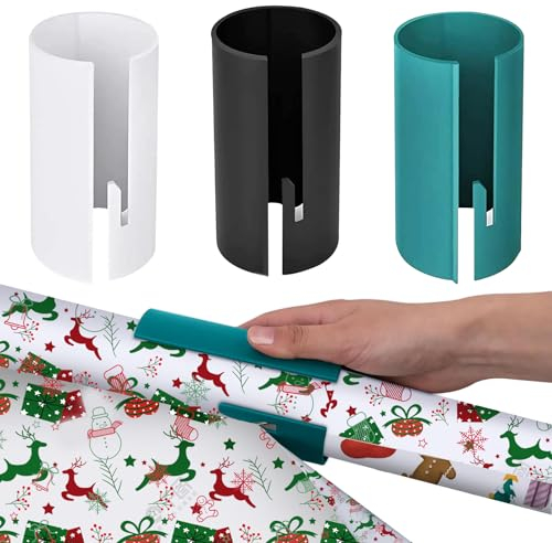 Uwiyo Geschenkpapier Schneider, 3 Stück Weihnachten Geschenkpapier Schneider für Rollen Weihnachten Geschenkpapier Cutter Paper Roll Cutter Papierschneider für Weihnachten, Geburtstag, Halloween